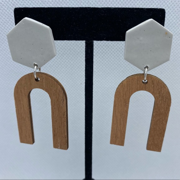 🆕Handmade Clay & Wood Earrings - Picture 3 of 6